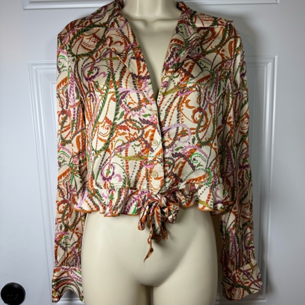 Zara Colorful Patterned Women's Top XS